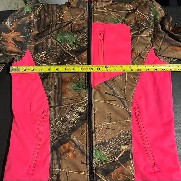 Womens Pink Camo Trail Crest Softshell Fleece Zip Up Jacket Size Medium - Picture 6 of 7